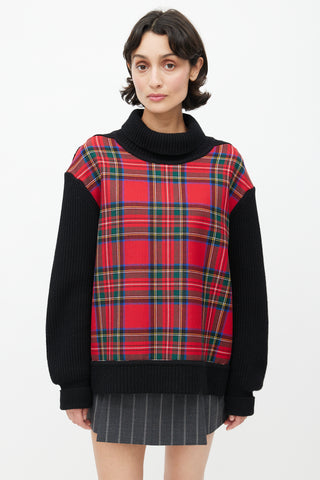 Burberry Black 
Multicolour Plaid Knit Sweater