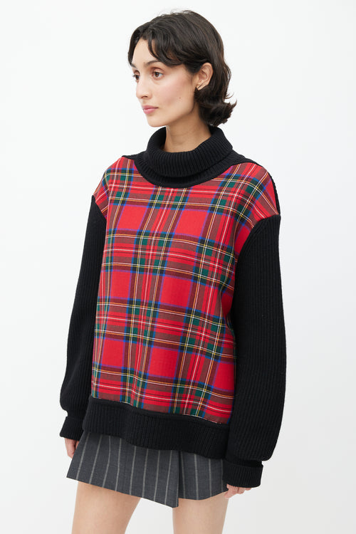 Burberry Black 
Multicolour Plaid Knit Sweater