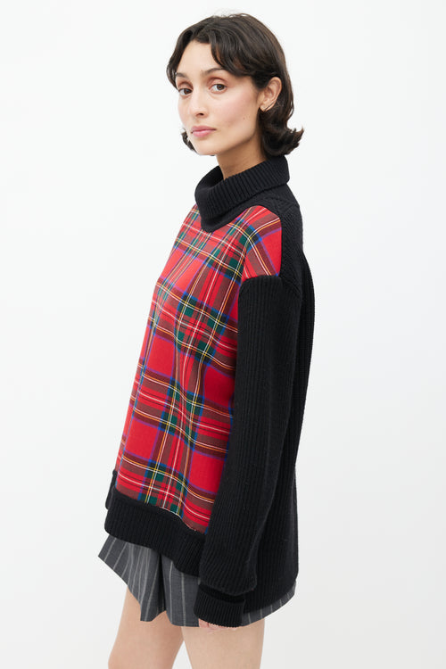 Burberry Black 
Multicolour Plaid Knit Sweater