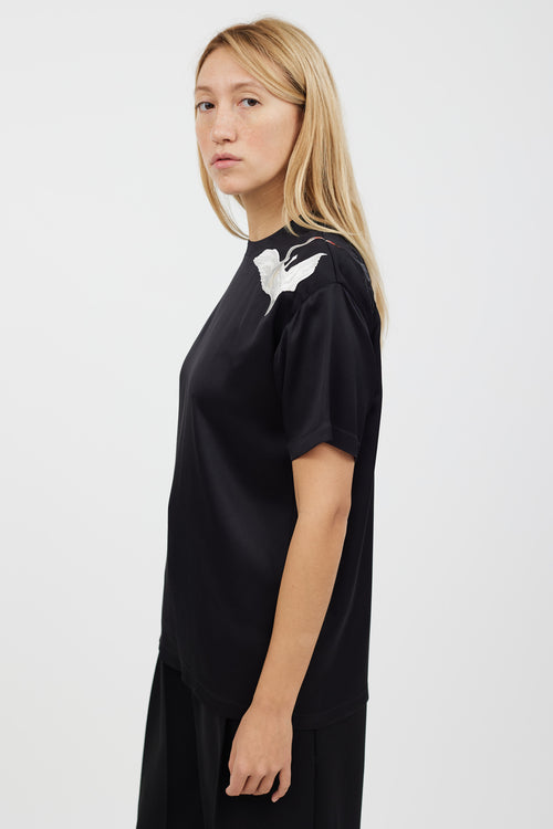 Burberry Black 
Multicolour Silk Embroidered Shirt