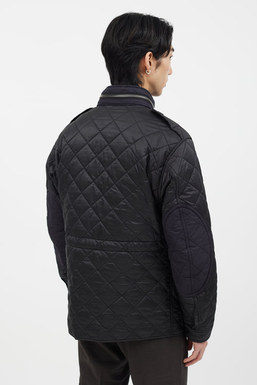 Burberry Black 
Navy Quilted Four Pocket Jacket