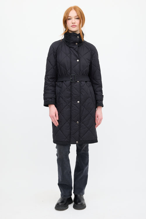 Burberry Black Nylon Quilted Coat