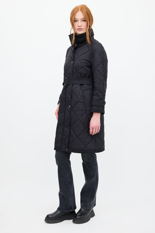 Burberry Black Nylon Quilted Coat