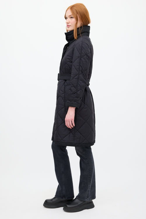 Burberry Black Nylon Quilted Coat