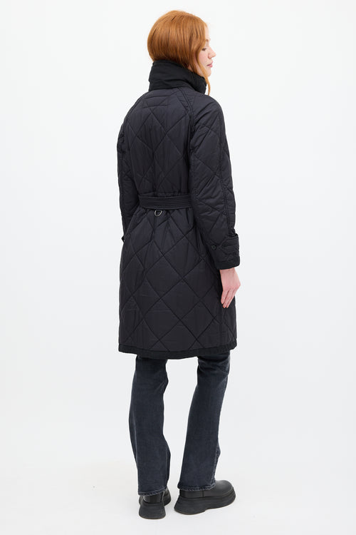 Burberry Black Nylon Quilted Coat