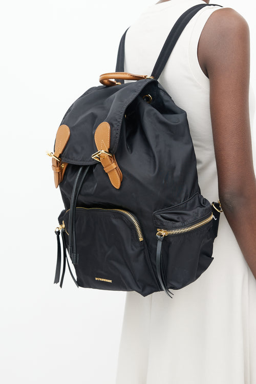 Burberry Black Nylon Rucksack Backpack