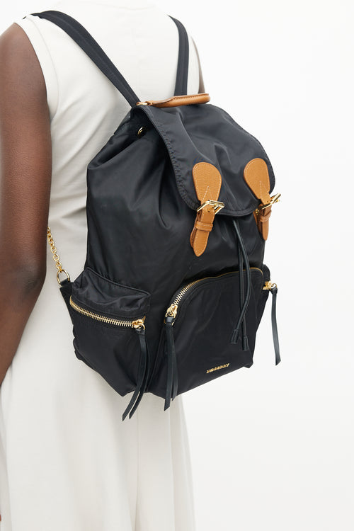 Burberry Black Nylon Rucksack Backpack