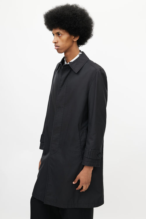 Burberry Black Nylon Trench Coat