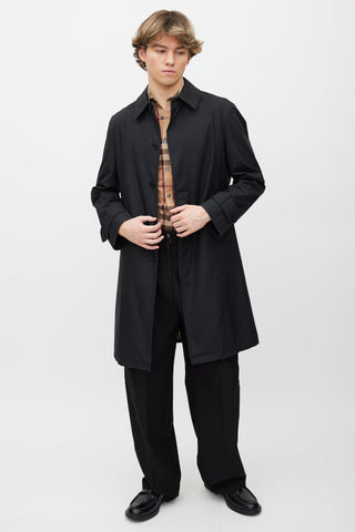 Burberry Black Nylon Trench Coat