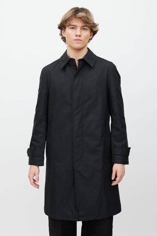 Burberry Black Nylon Trench Coat