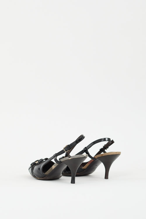 Burberry Black Patent Leather Buckle Pump