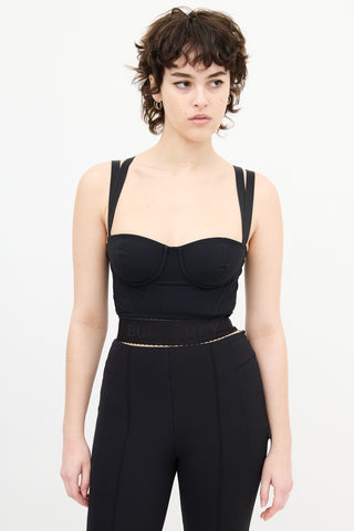 Burberry Black Logo Bustier Top