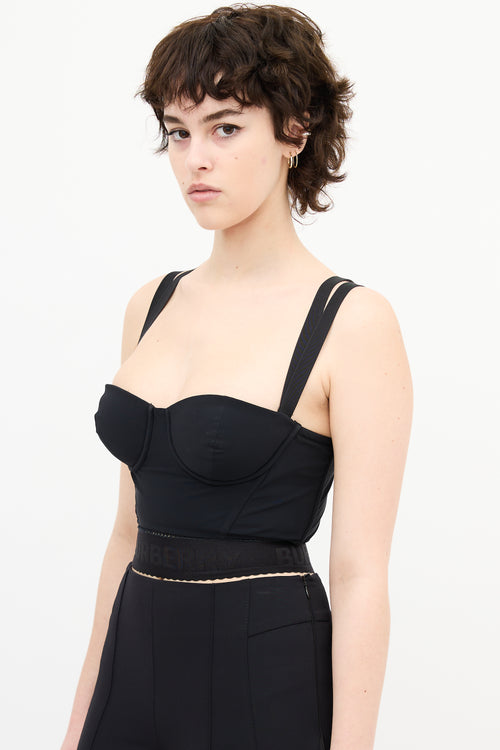 Burberry Black Logo Bustier Top