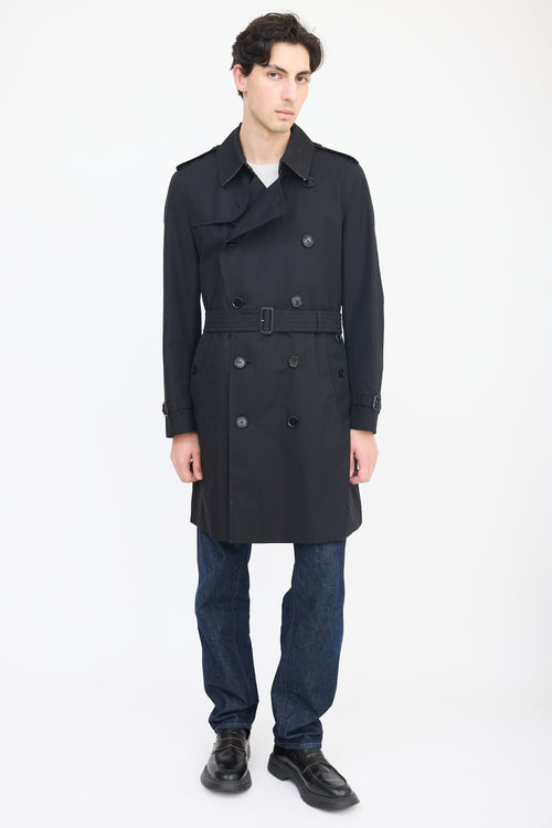 Burberry Black The Kensington Double Breasted Trench Coat