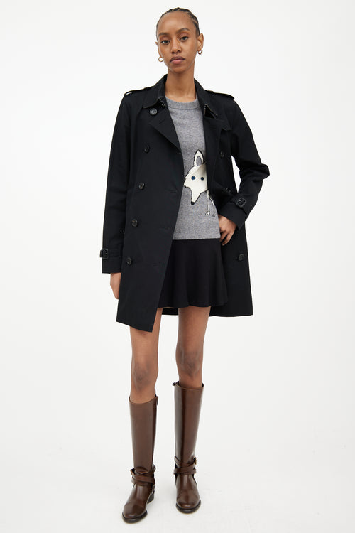 Burberry Black Cotton Short Trench Coat