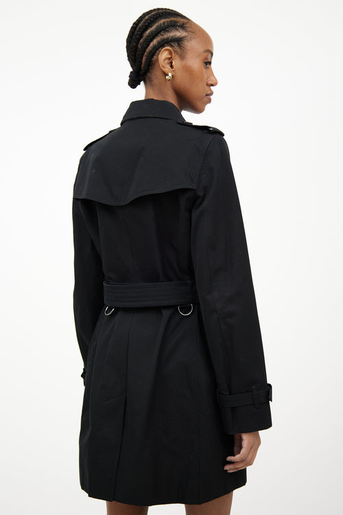 Burberry Black Cotton Short Trench Coat