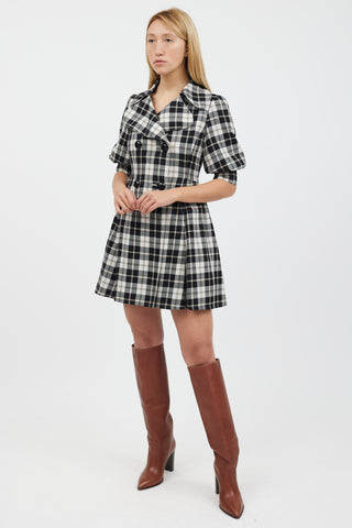 Burberry Black 
White Plaid Dress