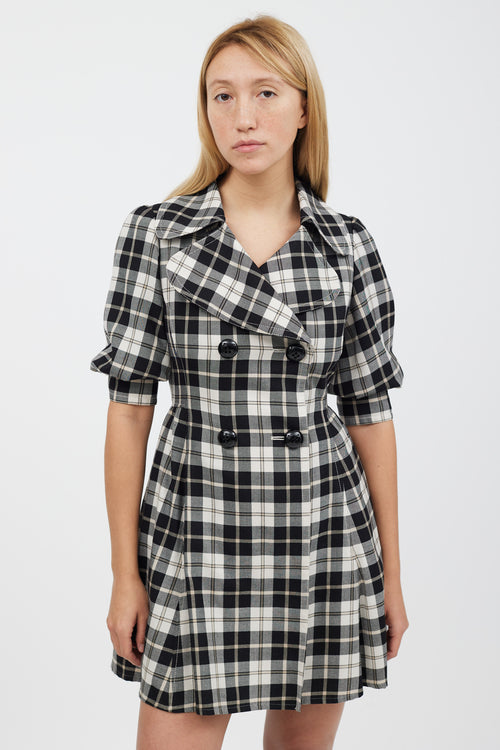 Burberry Black 
White Plaid Dress