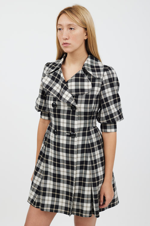 Burberry Black 
White Plaid Dress