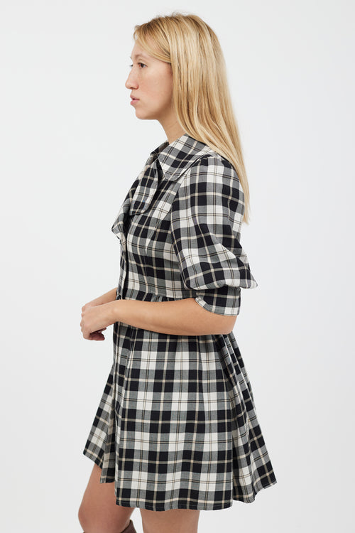 Burberry Black 
White Plaid Dress