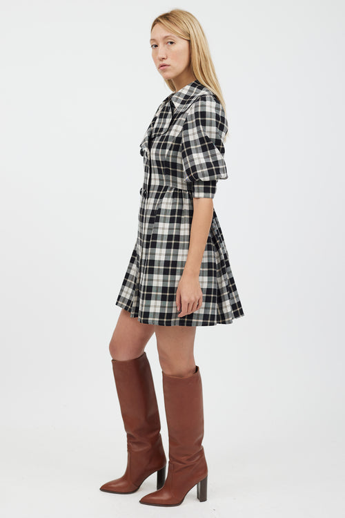 Burberry Black 
White Plaid Dress