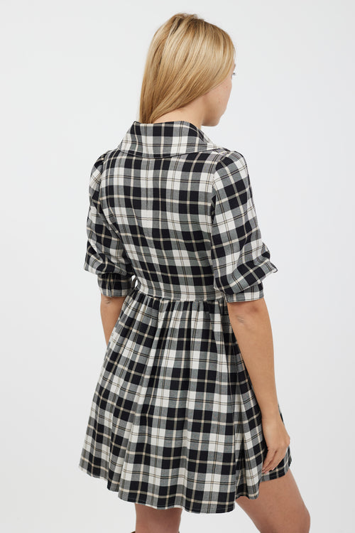 Burberry Black 
White Plaid Dress