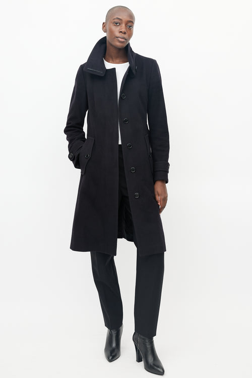 Burberry Black Wool 
Cashmere Trench Coat