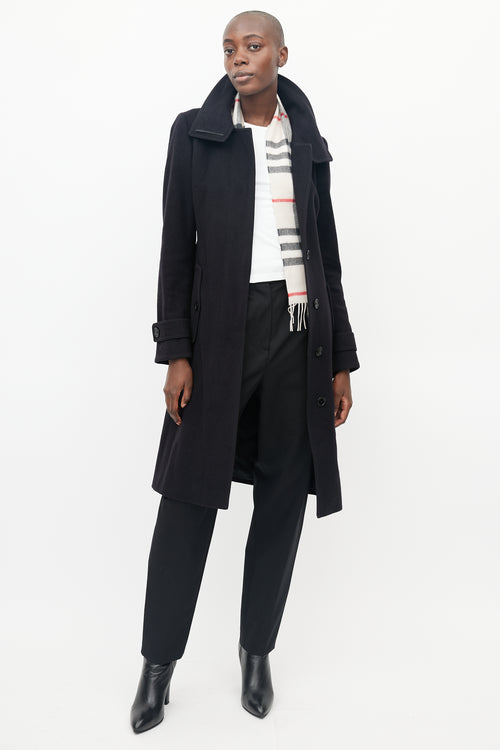 Burberry Black Wool 
Cashmere Trench Coat