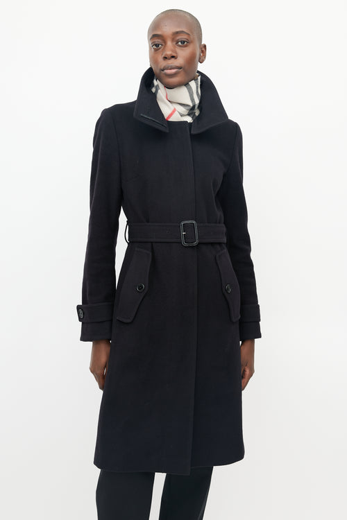 Burberry Black Wool 
Cashmere Trench Coat