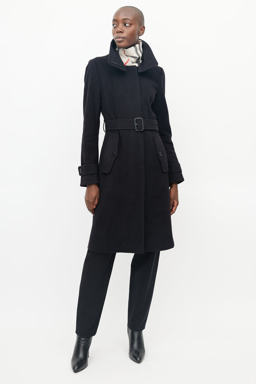 Burberry Black Wool 
Cashmere Trench Coat