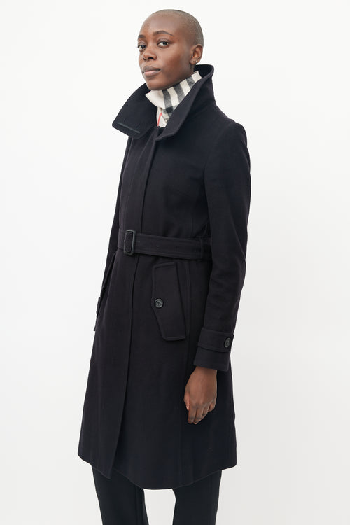 Burberry Black Wool 
Cashmere Trench Coat