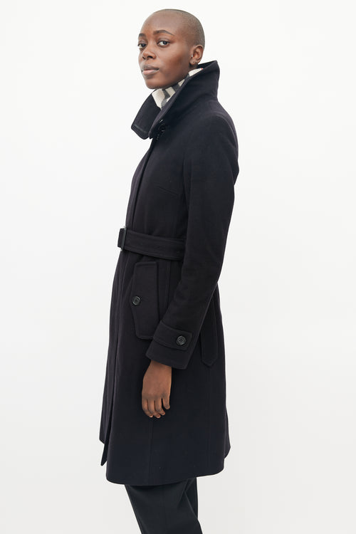 Burberry Black Wool 
Cashmere Trench Coat