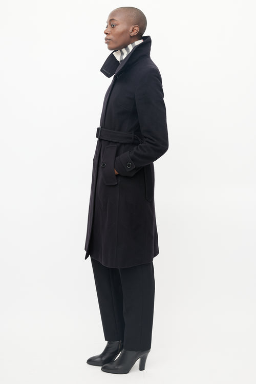 Burberry Black Wool 
Cashmere Trench Coat