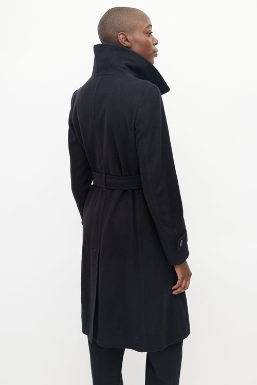 Burberry Black Wool 
Cashmere Trench Coat