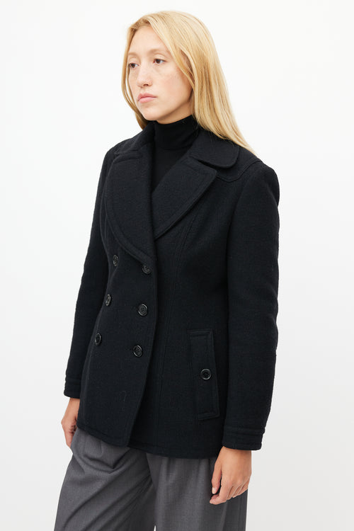 Burberry Black Wool Double Breasted Jacket