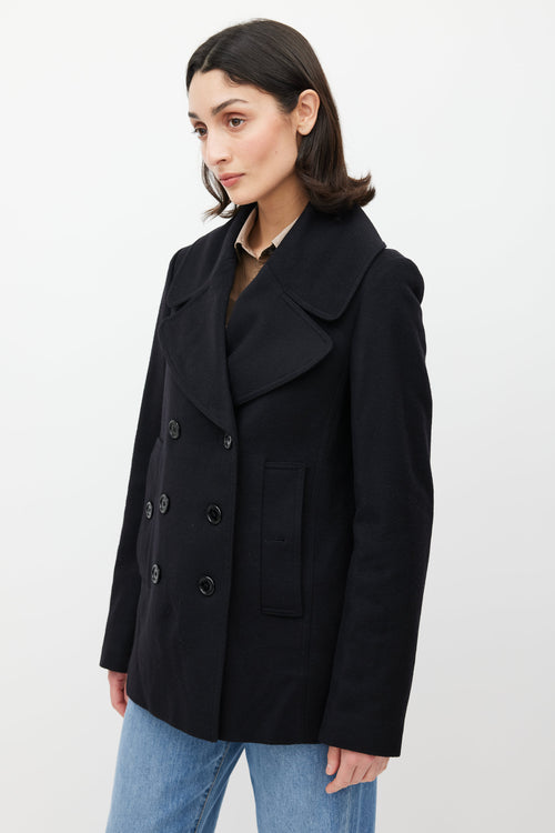 Burberry Black Wool Double Breasted Jacket