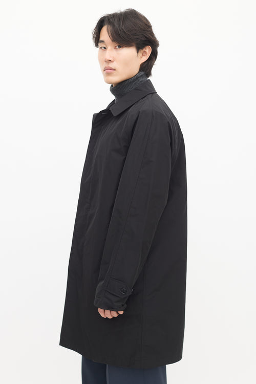 Burberry Black Wool Lined Mid Length Coat