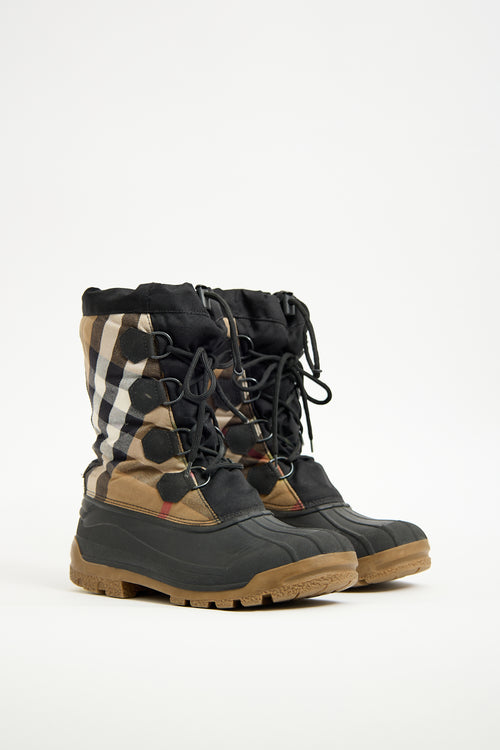 Burberry Black 
Brown Nova Check Snow Boot