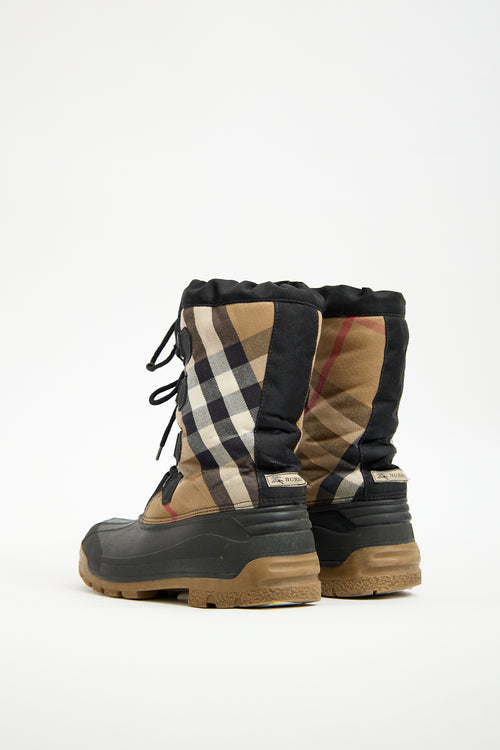 Burberry Black 
Brown Nova Check Snow Boot