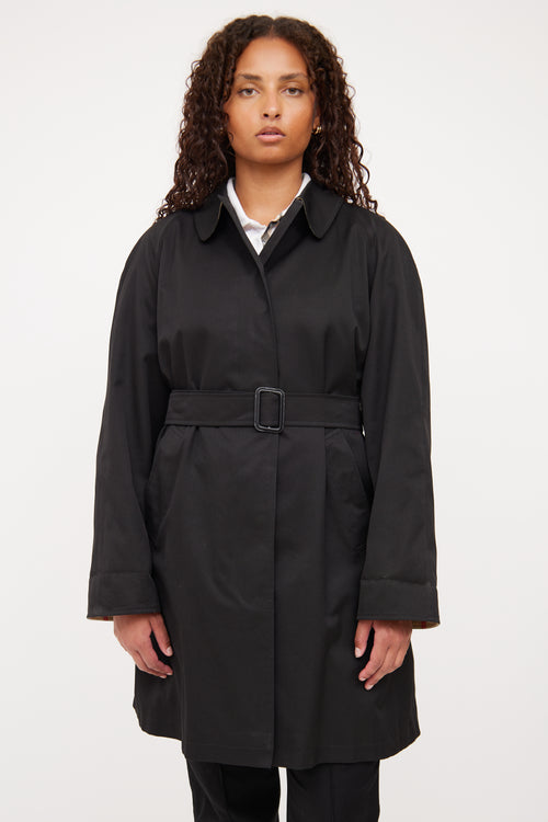 Burberry Black Check Trench Coat