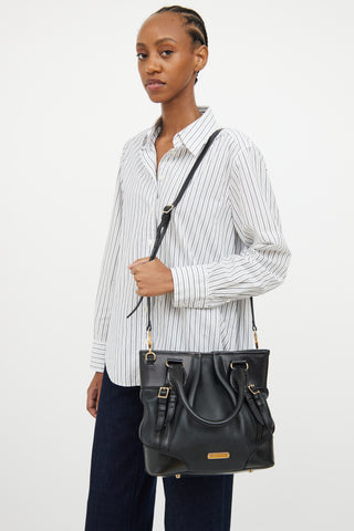 Burberry Black Bridle Whipstitch Tote Bag