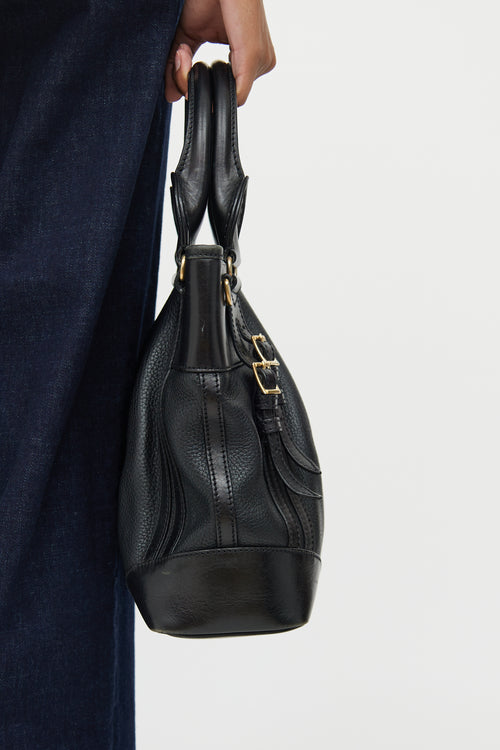 Burberry Black Bridle Whipstitch Tote Bag