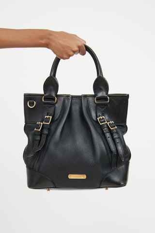 Burberry Black Bridle Whipstitch Tote Bag