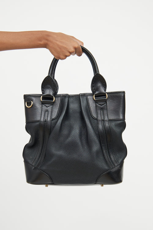 Burberry Black Bridle Whipstitch Tote Bag