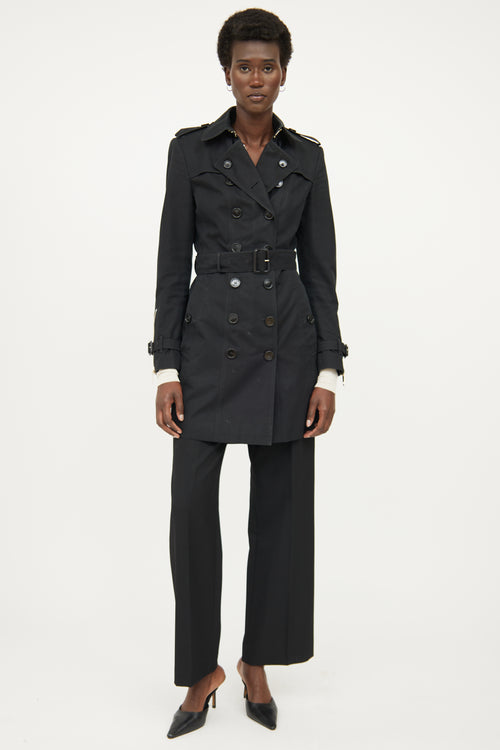 Burberry Black Zip Trench Coat