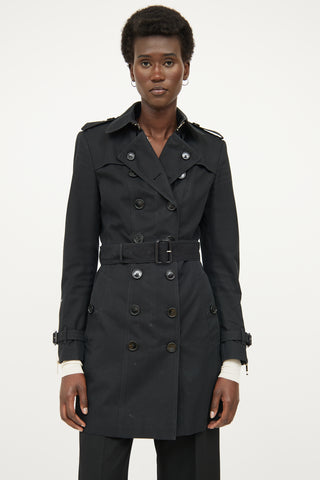 Burberry Black Zip Trench Coat