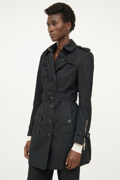 Burberry Black Zip Trench Coat