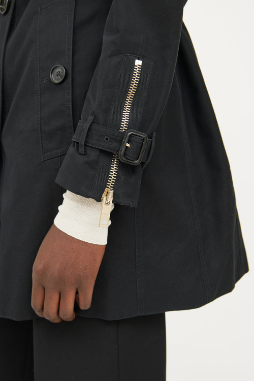 Burberry Black Zip Trench Coat