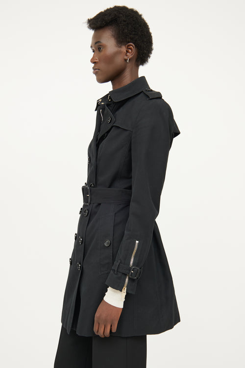 Burberry Black Zip Trench Coat