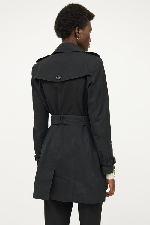 Burberry Black Zip Trench Coat